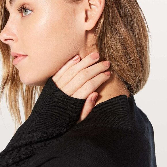 Lululemon Blissful Zen Sweater- Black- Merino Wool Open Cardigan- Size 4 - Picture 4 of 11